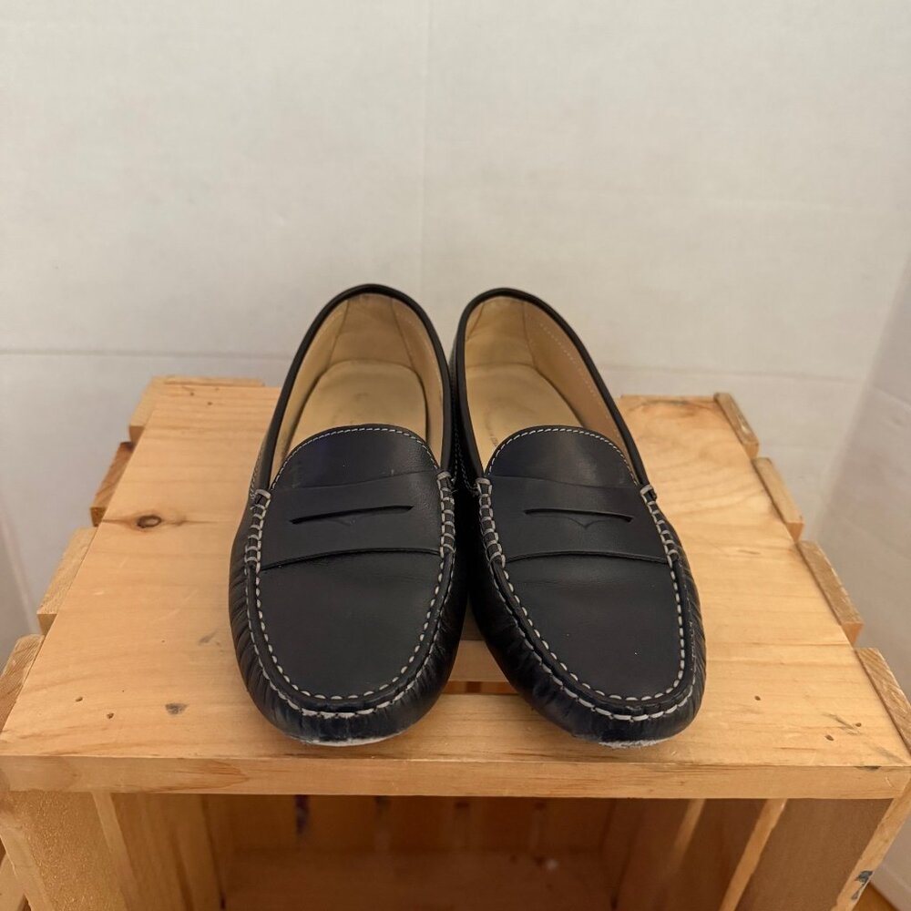 Tods Womens Black Leather Driving Loafers Size 36.5 EU With Rubber Sole Detailin - Picture 2 of 11